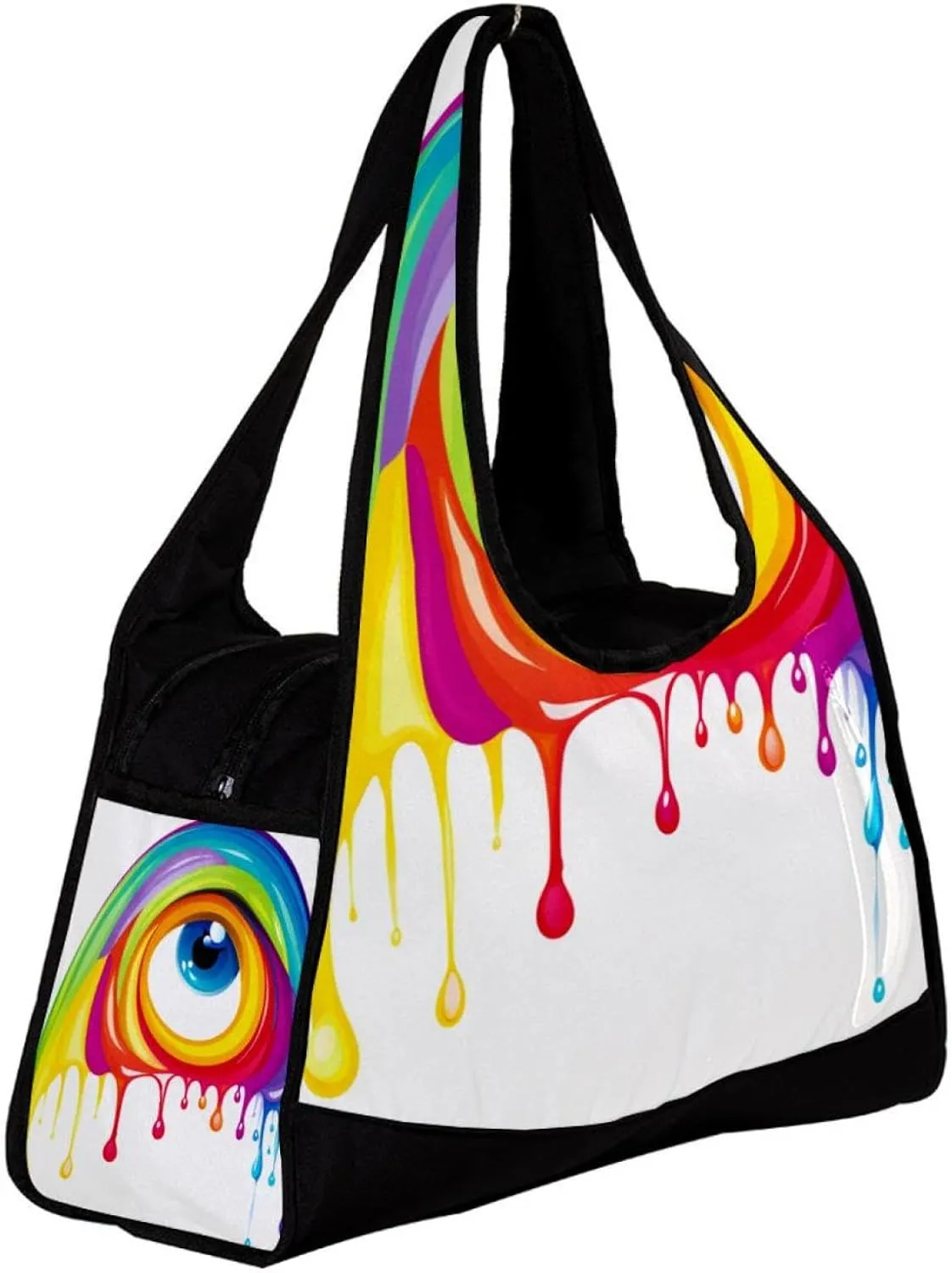 Gym Bag for Women,Small Gym Bag for Men,Drop and Rainbow,Overnight Bag