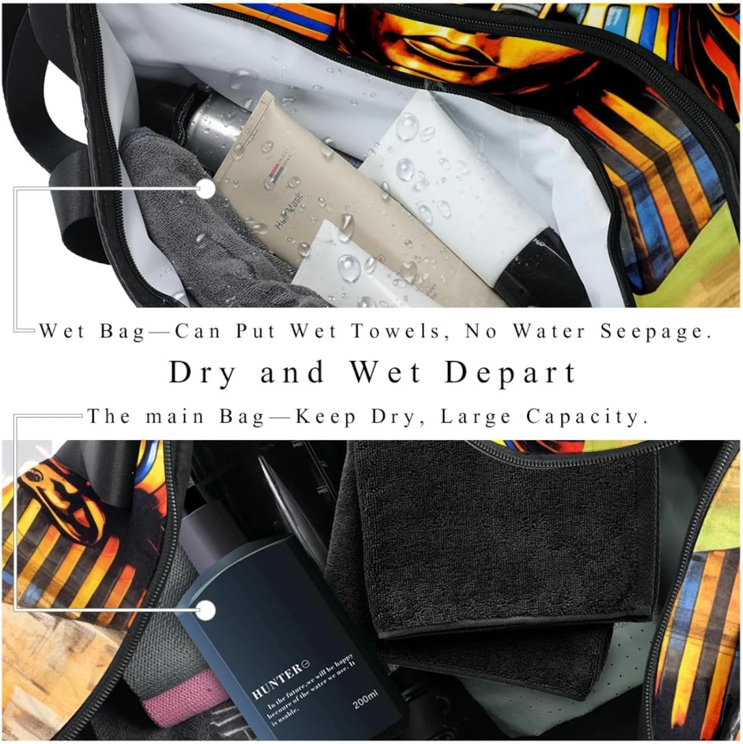Gym Bag for Women,Small Gym Bag for Men,Egyptian Ancient Retro Nation,Overnight Bag