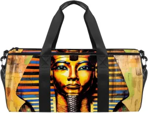Gym Bag for Women,Small Gym Bag for Men,Egyptian Ancient Retro Nation,Overnight Bag