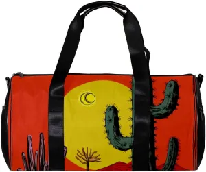 Gym Bag for Women,Small Gym Bag for Men,Welcome Green Desert Cactus,Overnight Bag