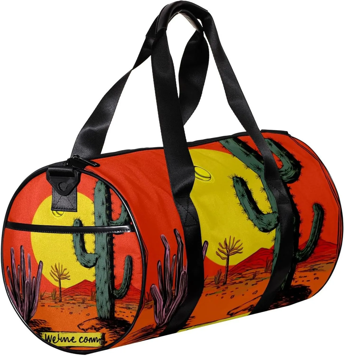 Gym Bag for Women,Small Gym Bag for Men,Welcome Green Desert Cactus,Overnight Bag