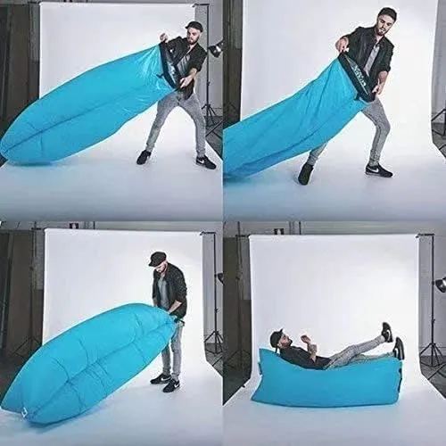 HaiChao Inflatable Lounger Sofa Air Chair Sofa Sleeping Bag Couch Air Sofa Bed for Lakes, Beaches, Garden, Camping (Purple)