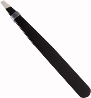 Hair Removal Tweezers Black Eyebrow Tweezers Stainless Steel Slant Tip Hair Removal Makeup Tool Kit Eyelashes Extension Double Eyelid Application