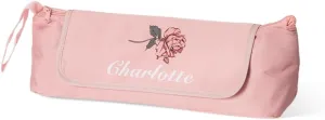 Hair Tools Travel Bag with Heat Resistant Mat for Flat Iron, Custom Birth Flower and Name on the Surface, Gifts for Women