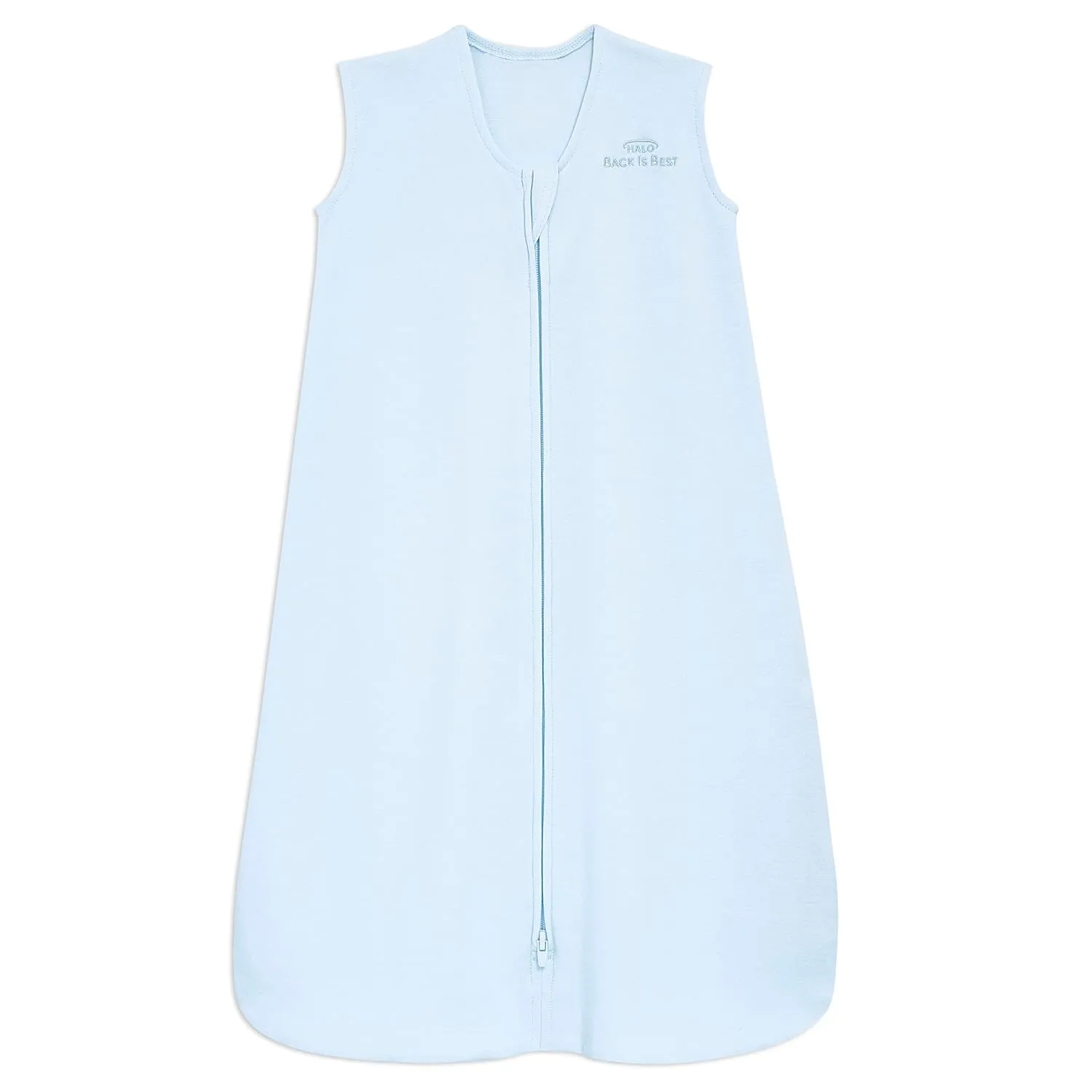 HALO SleepSack, 100% Cotton Wearable Blanket, Swaddle Transition Sleeping Bag, TOG 0.5, Baby Blue, Small, 0-6 Months
