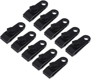 Happyyami 10pcs Heavy Duty Tent Clips Tarp Clamp Set Black for Camping Tarps Caravans