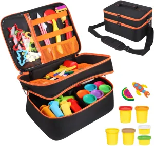Hard Travel Case for Play-Doh Modeling Compound, Playdoh Set Storage Bag Carrying Case for Playdough Dough Tool Kit Organizer Container, Bag Only