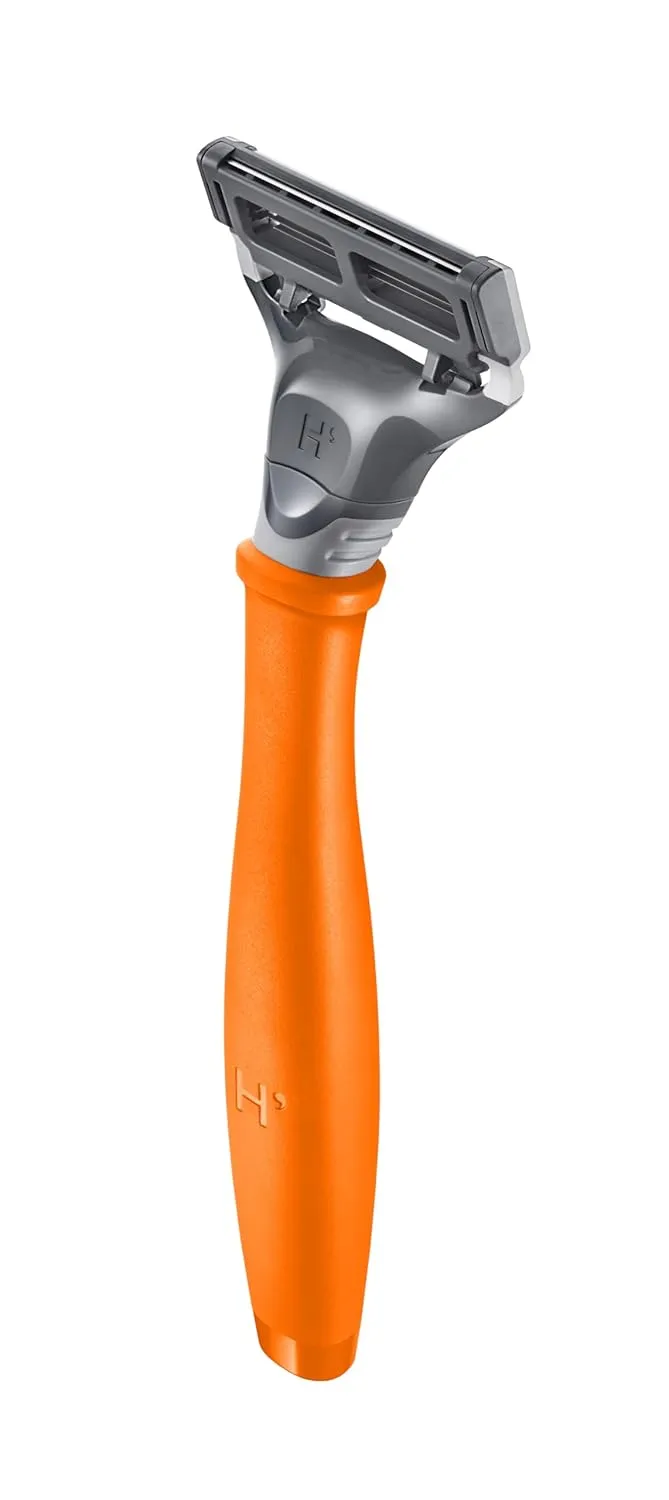Harry's Shaving Kit for Men - Razor Handle, 15 Razor Blade Refills, and Travel Blade Cover - Orange