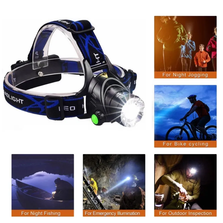 Headlamp High Lumen Zoomable Headlight Torch Flashlight  Headlamp LED Bulb 18650 Battery For Work & Outdoors