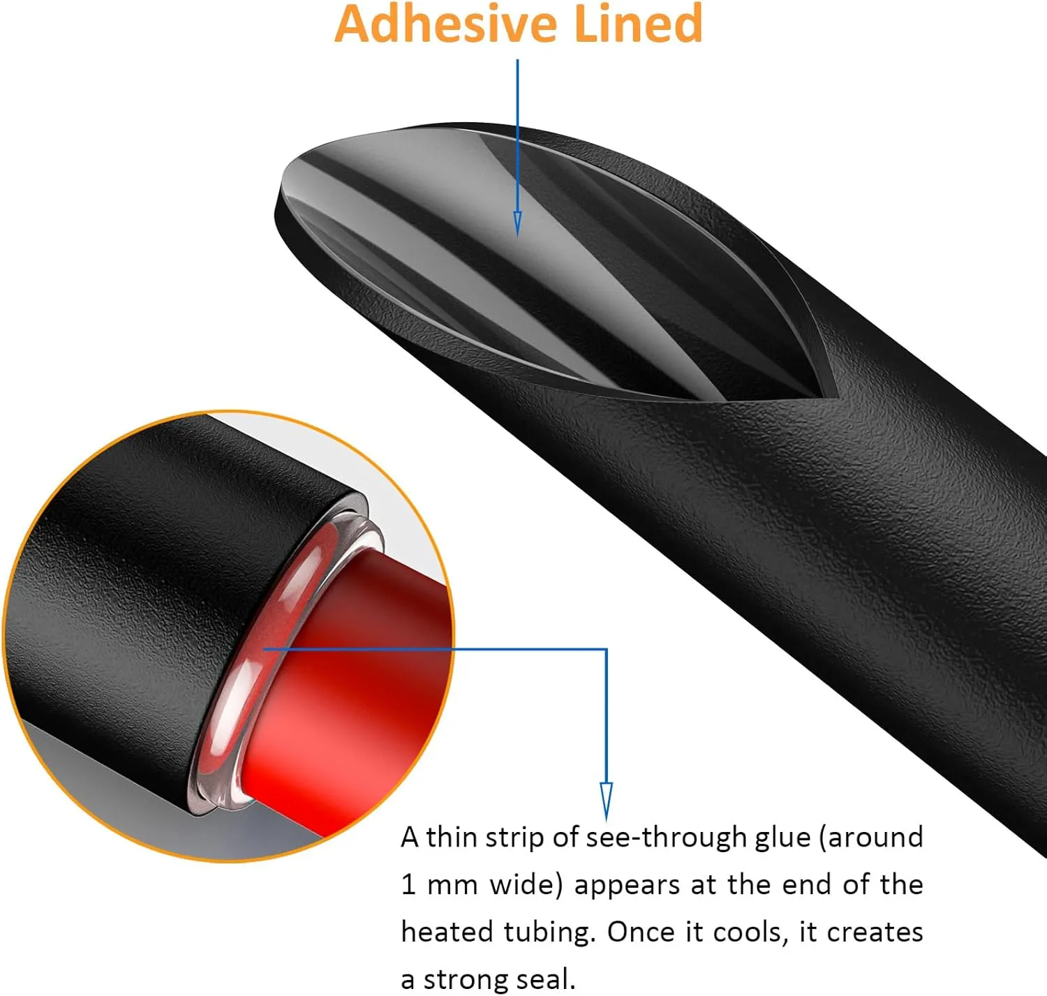 Heat Shrink Tubing Kit 355pcs - 3:1 Dual Wall Adhesive Lined - Electrical Waterproof Industrial Heat-Shrink Tubing Terminals- Marine Grade Wire Connector Shrink Wrap Tube - 3.15" Length - Black