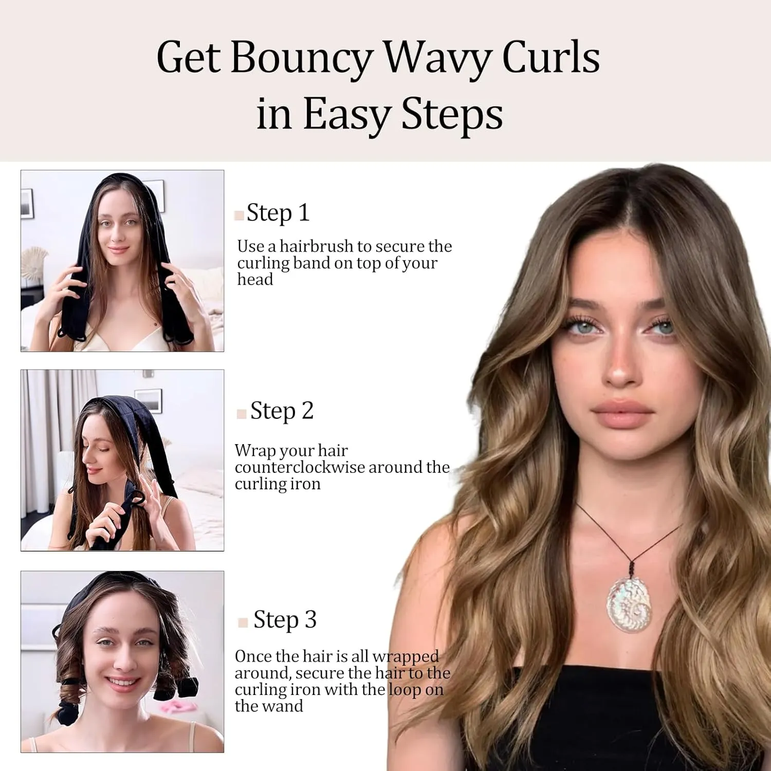 Heatless Curlers Overnight,No Heat Hair Curler for Overnight Beach Waves, Heatless Hair Curlers to Sleep in,Velvet Heatless Hair Curler with Clips for Long Short Hair(Brown)