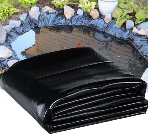 Heavy Duty Black Polythene Sheet - Damp Proof Course Membrane, Waterproof Flexible Pond Liner 0.2mm Thick, Koi Fish Ponds Membrane for Water Garden Pond Tarp(19.7x19.7ft)