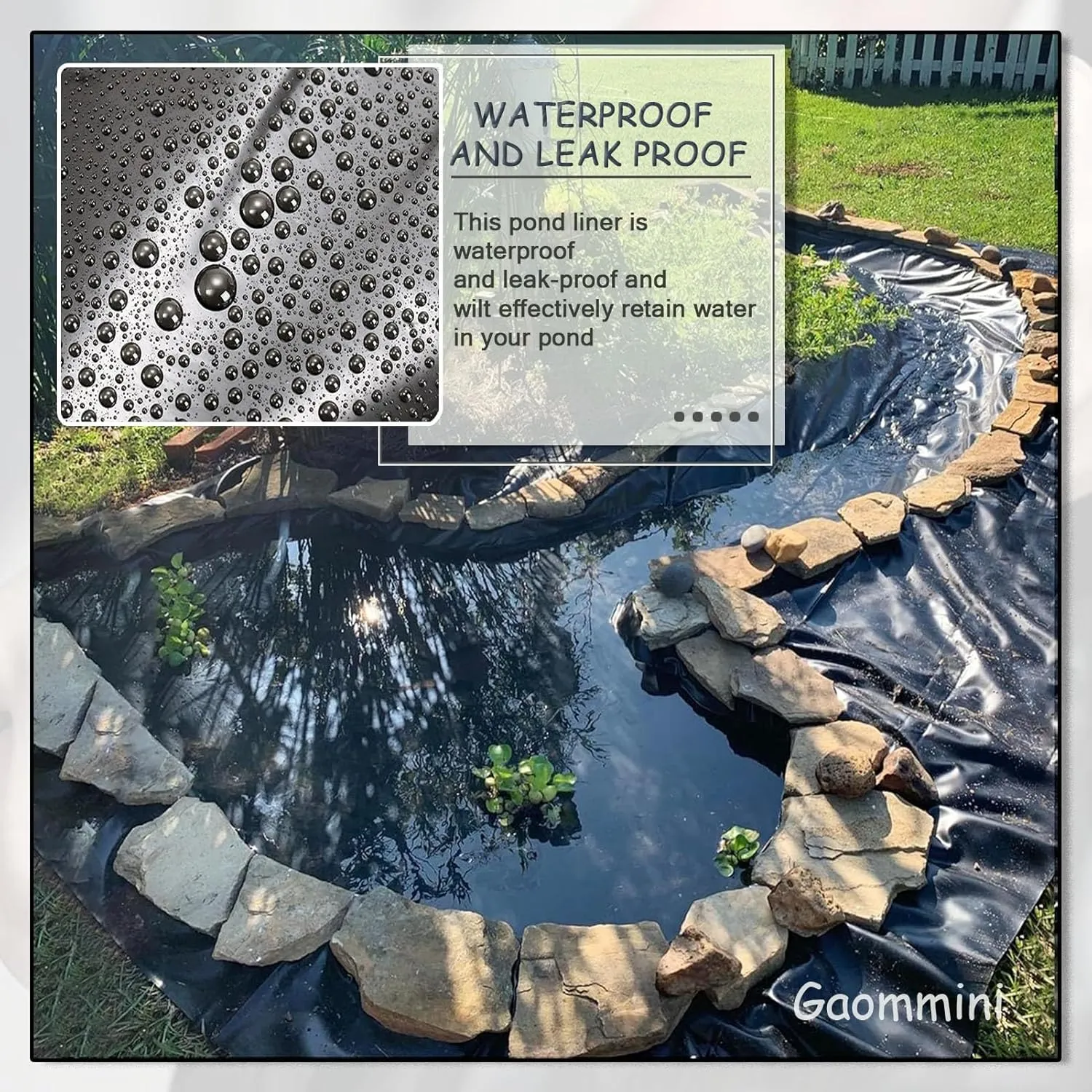 Heavy Duty Black Polythene Sheet - Damp Proof Course Membrane, Waterproof Flexible Pond Liner 0.2mm Thick, Koi Fish Ponds Membrane for Water Garden Pond Tarp(19.7x19.7ft)