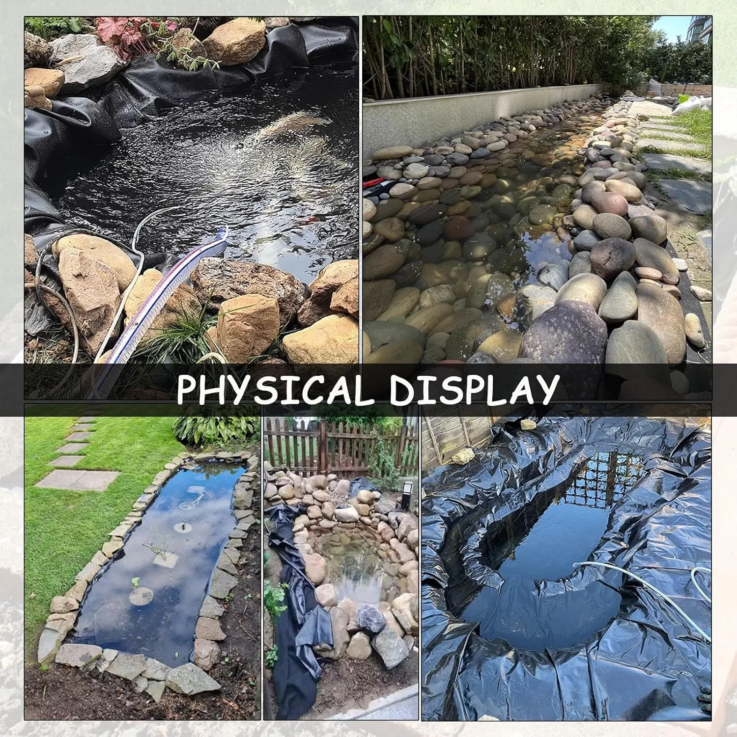 Heavy Duty Black Polythene Sheet - Damp Proof Course Membrane, Waterproof Flexible Pond Liner 0.2mm Thick, Koi Fish Ponds Membrane for Water Garden Pond Tarp(19.7x19.7ft)