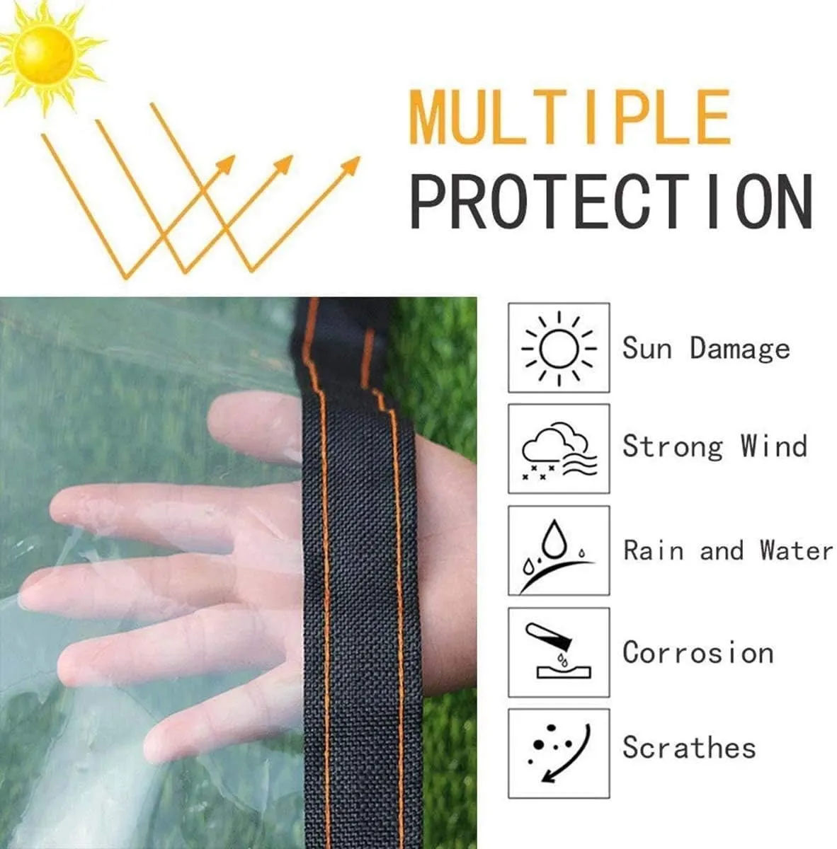 Heavy Duty Dustproof Waterproof, 130g/m² Tarp Cover with Grommets Anti-Aging Insulation PE Plastic Emergency Rain Shelter Rainproof Tarpaulin for Garden Furniture(1x3m/3.3'x9.9')