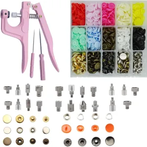 Heavy-Duty Snap Tool Fasteners Kit, Snap Pliers Set for T3/T5/T8 Plastic & Copper Buttons Screw Marine Grade for Replacing Snaps, Repairing Boat Covers, Canvas, Tarps