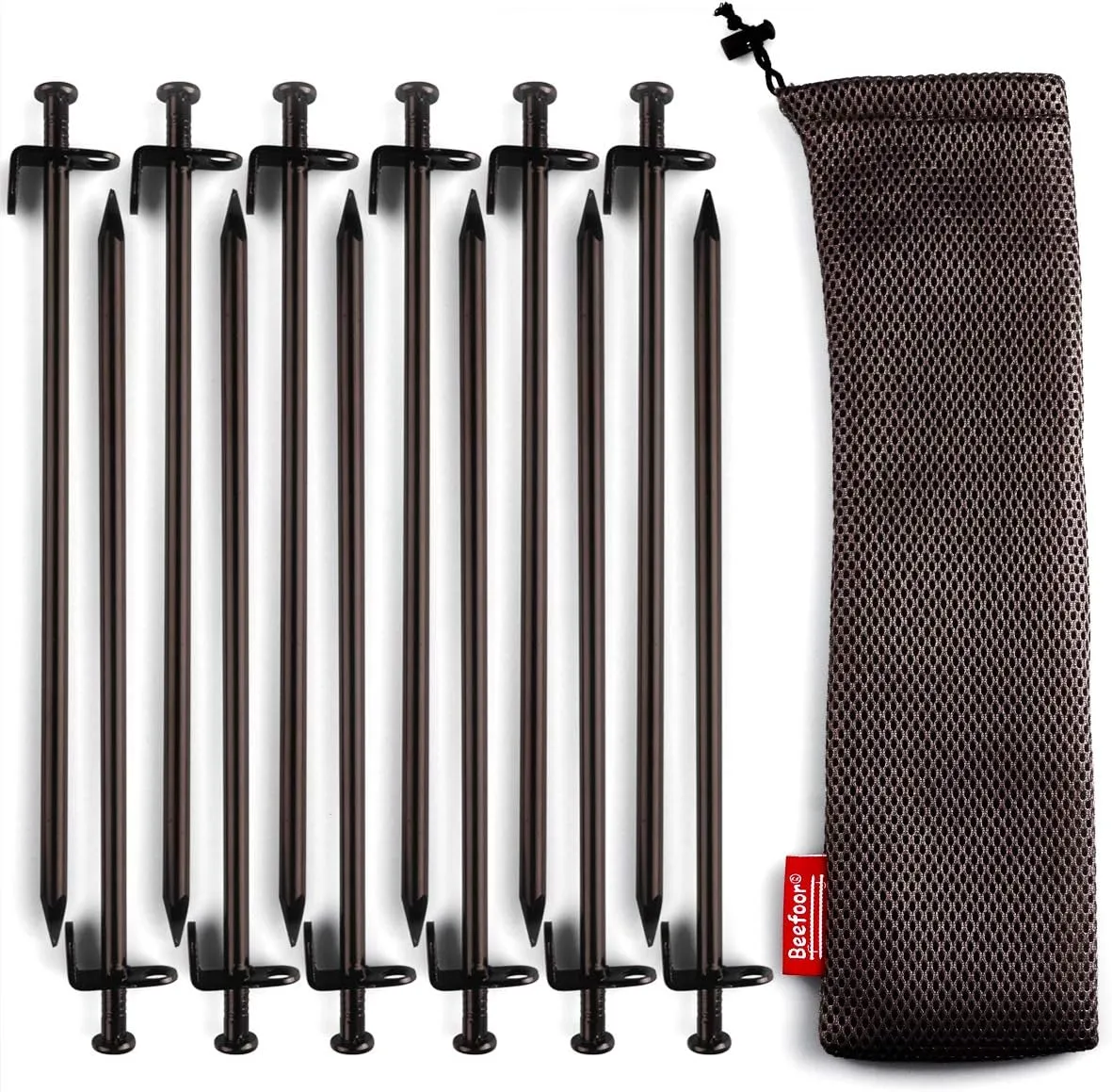 Heavy Duty Steel Tent Stakes - Tarp Pegs Camping Stakes for Outdoor Camping Canopy and tarp, 12 inch 8/10/12PC Pack