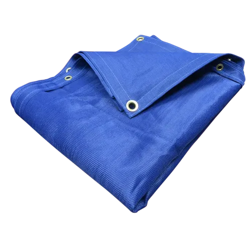 Heavy Duty Vinyl Coated Mesh Tarp - Blue 6 Foot x 8 Foot