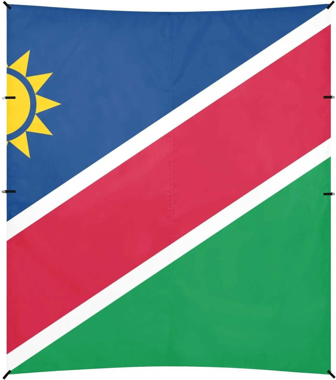 High Detailed Flag Namibia Beach Cabana UPF50  Protection Easy Setup Outdoor Sun Shade Includes Sand Shovel, Sandbags, Stability Poles for Family Travel