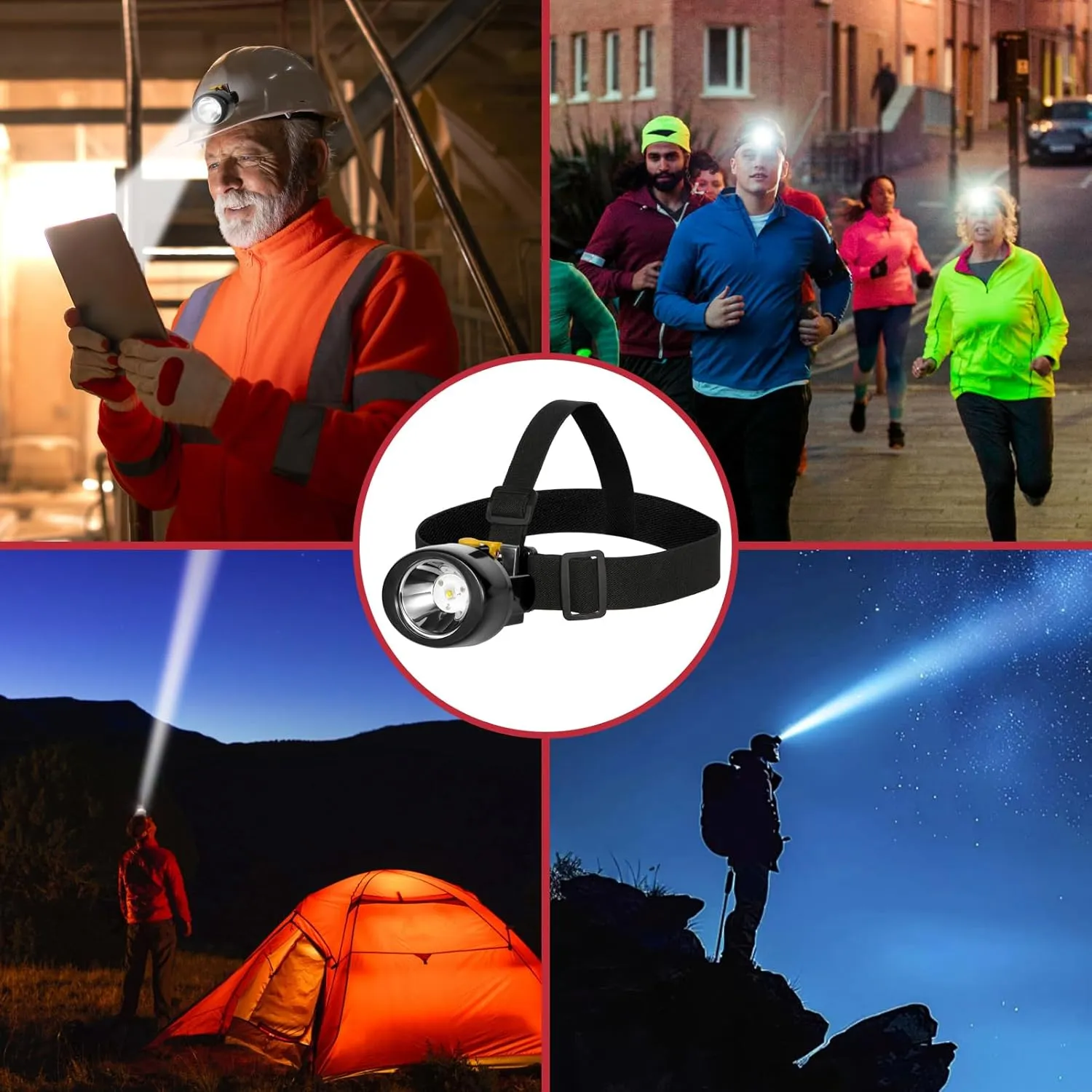 High Lumens LED Mining Headlamp with Hat - Waterproof, Durable, Long-Lasting Rechargeable Headlight, Adjustable Strap, Perfect for Miners Camping Hiking (KL3.0 Black-Yellow Button with Hat)