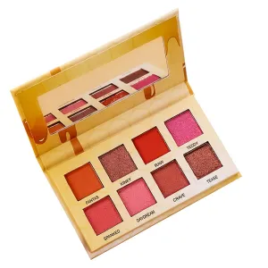 Highly Pigmented Eyeshadow Palette , 8 Colors Mini Matte Shimmer Metallic Eyeshadow Pallet Long Lasting Blendable Natural Colors Waterproof Make Up Eye Shadows Cosmetics Gift Kit-Great for Travel (BEE)