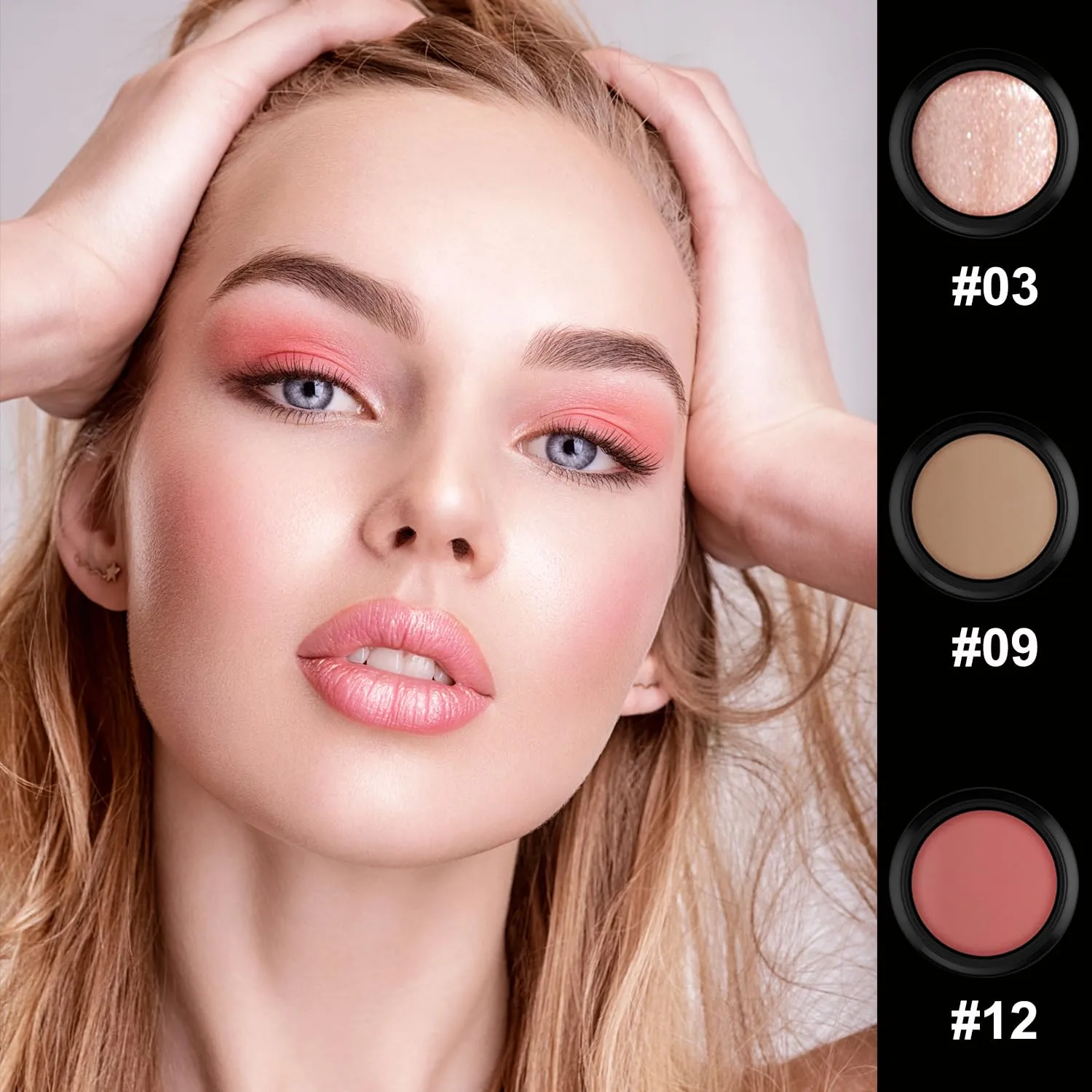 Hilareco PHOERA Foundation,3 PCS Contour Stick Makeup Kit,Shades with Highlighter Stick,Blush Stick and Bronzer Contour (102 102  Fair-Light Contour/Nude  Nude #03,#09,#12)