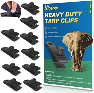 Hlogree 40PCS Heavy Duty Lock Grip Tarp Clips - Tent & Awning Tarp Hold Down Clips with Locking Thumb Screw for Canopy Outdoor