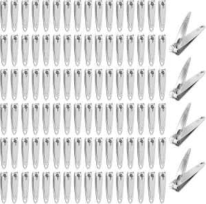 HOFASON 100 Pcs Nail Clippers Bulk for Men Women Adult, Professional Stainless Steel Fingernail & Toe Nail Clipper Cutter Set Travel Manicure Pedicure Trimmer Kit Gift for Homeless Supplies