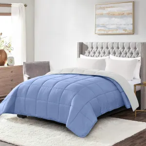 Homelike Moment Comforters Queen Size - Blue Duvet Insert Down Alternative Bed Queen Comforter, Lightweight Bedding Comforters Full Size Quilted Soft All Season Reversible Blue/White