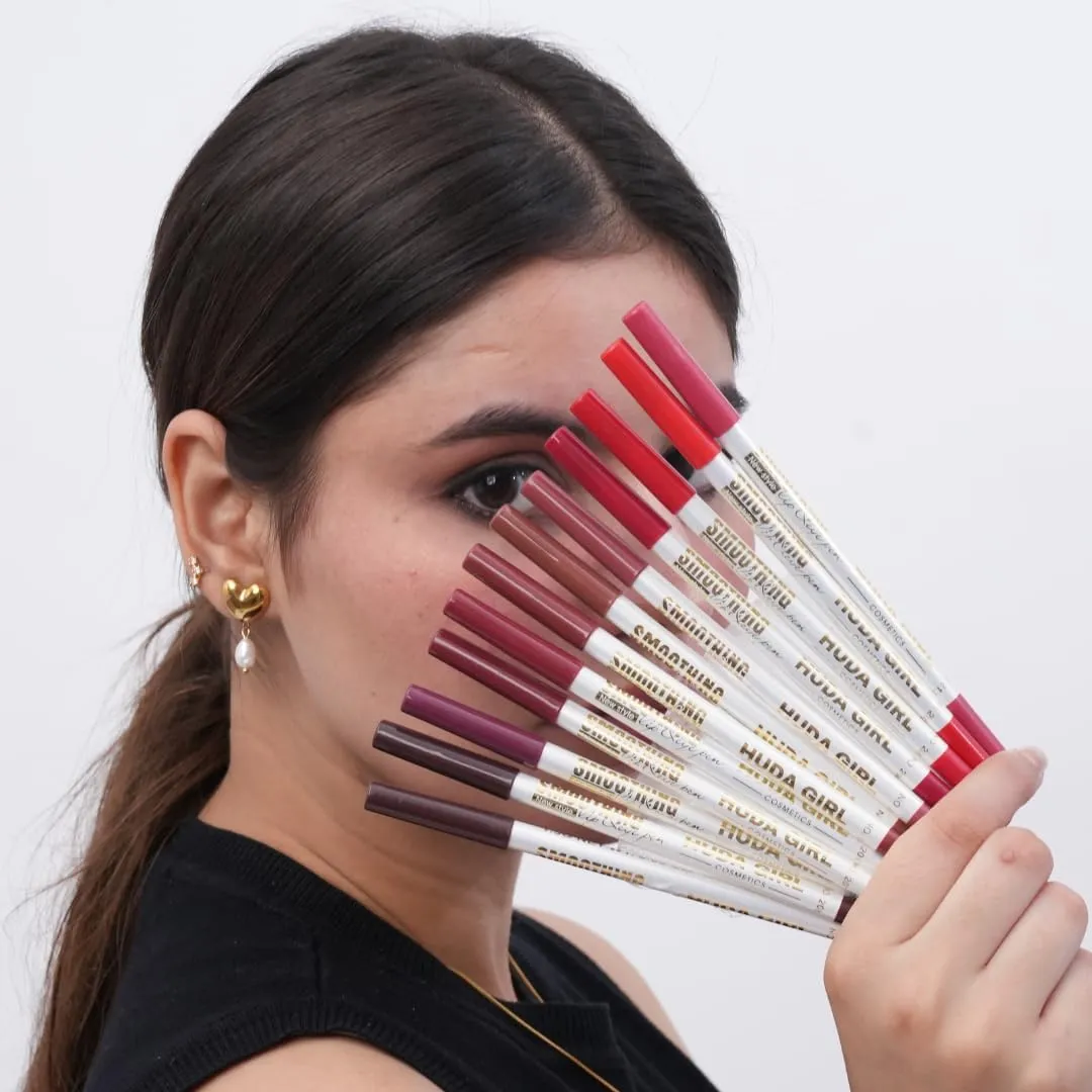 Hud.a Gir.l Lip Liner Pencil Set for Women and Girls - Soft Waterproof Smooth Lipliner Pencil, Long Lasting Matte Pigments in 12 Colors, Lip Liner Set