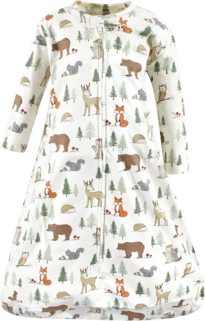 Hudson Baby Unisex Baby Long Sleeve Cotton Jersey Sleeping Bag, Forest Animals, 18-24 Months