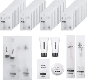 Hygiene Kit, Hygiene Kit Bulk, Travel Hygiene Kit With Toothbrush, Toothpaste, Comb, Shampoo, Shower Gel, Shower Cap And Soap, Individually Packed, Suitable For Home, Hotel, Camping, Travel (PACK-50)