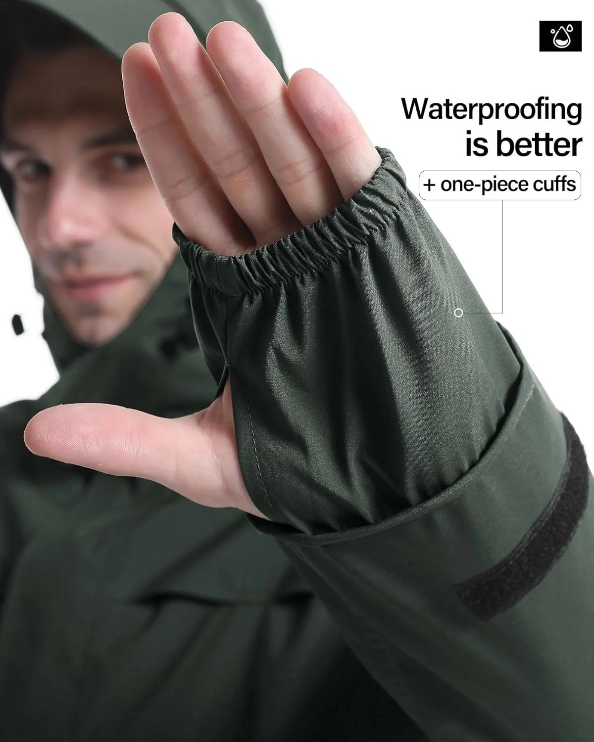 iCreek Rain Jacket Men's Lightweight with Hood Packable Waterproof Raincoat Breathable Antistorm Jacket Windbreaker