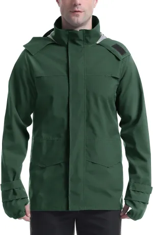 iCreek Rain Jacket Men's Lightweight with Hood Packable Waterproof Raincoat Breathable Antistorm Jacket Windbreaker