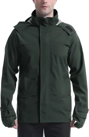 iCreek Rain Jacket Men's Lightweight with Hood Packable Waterproof Raincoat Breathable Antistorm Jacket Windbreaker