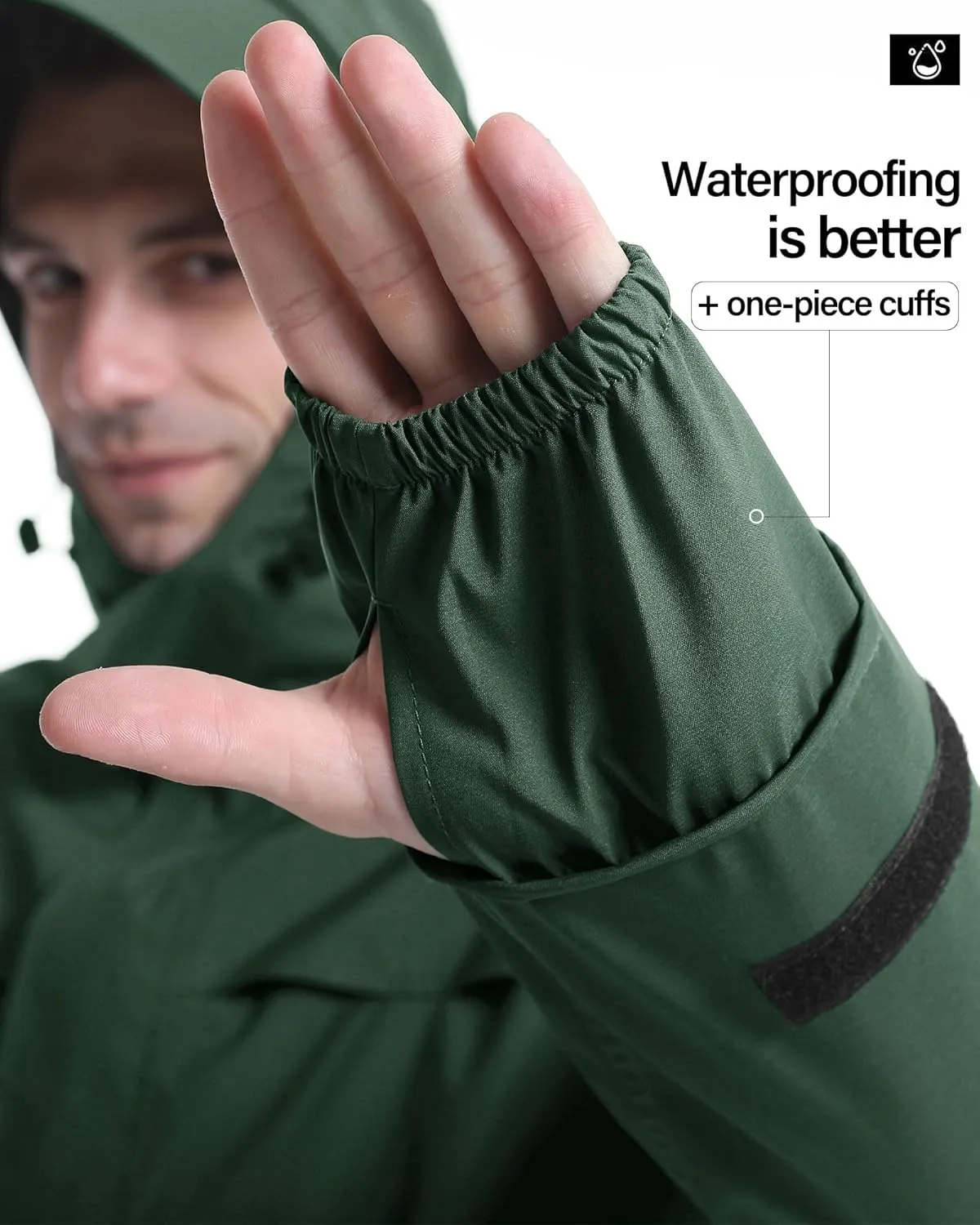 iCreek Rain Jacket Men's Lightweight with Hood Packable Waterproof Raincoat Breathable Antistorm Jacket Windbreaker