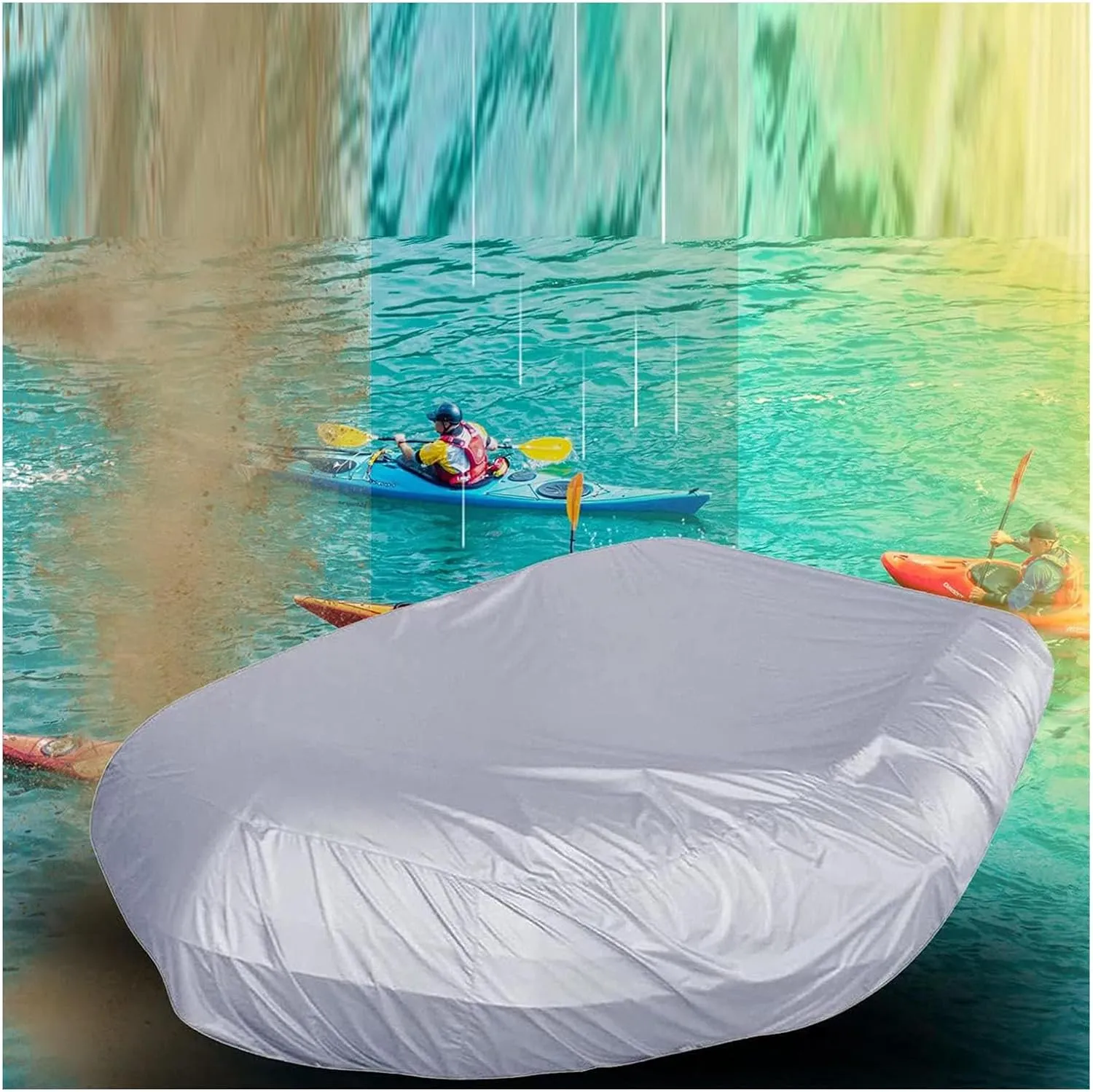 Inflatable Boat Cover 7 Sizes Dinghy Cover Waterproof Anti-UV Boat Tarp for Small Inflatable and Rigid Inflatable Boats,470 * 210 * 46cm