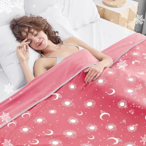 inhand Cooling Throw Blanket (50"x60") - Cooled Blankets for Hot Sleepers Lightweight Breathable Summer Blanket for Sleeping Night Sweats to Keep Cool in The Heat -Peach Pink