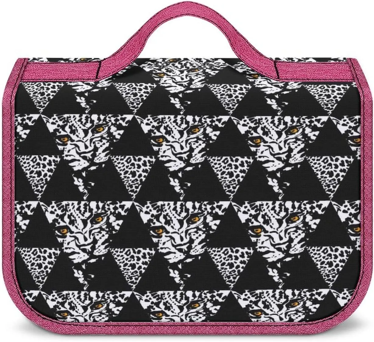 Ink Brush Strokes Pattern Toiletry Bag with Hanging Hook Large Cosmetic Bags Detachable Makeup Pouch Bathroom Accessories