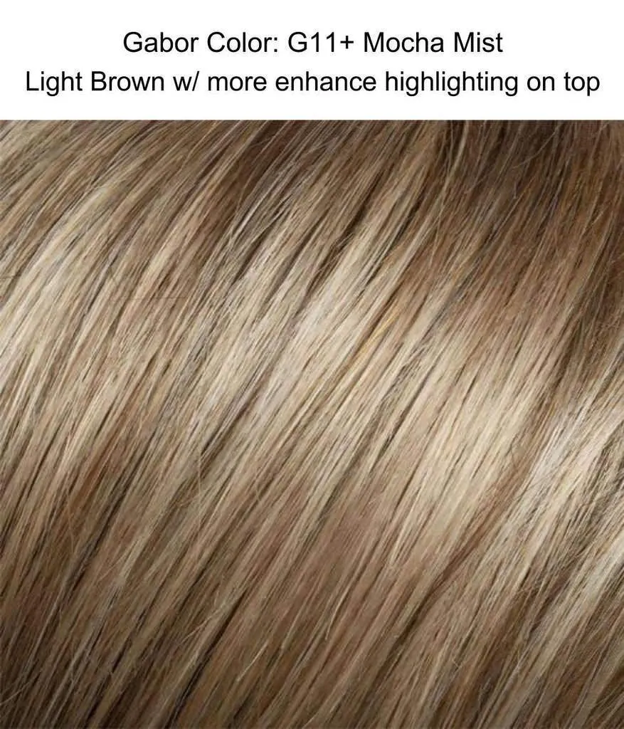 Instinct Wig Avg Large Cap Color G11  Mocha Mist - Gabor Wigs 3.5" Short Collar Length Shag Wavy Layers Synthetic Capless Bundle MaxWigs Hairloss Booklet