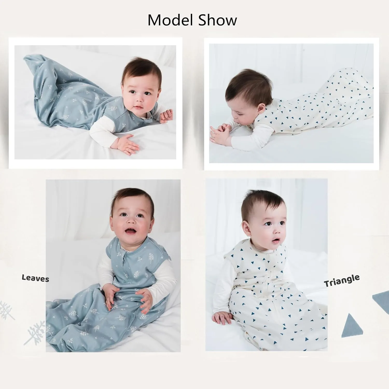 insular Wearable Blanket 2 Pack Cotton Baby Sleep Sack with 2-Way Zipper for Boys Girls Unisex