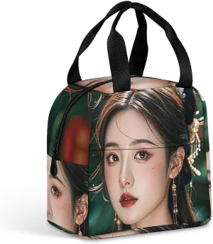 Insulated Lunch Bag Meal Bag, Tang Dynasty Princess Printed Wide Opening Lunch Bag Reusable Leak-proof Meal Bag for Work Picnic Beach Trip Office Travel