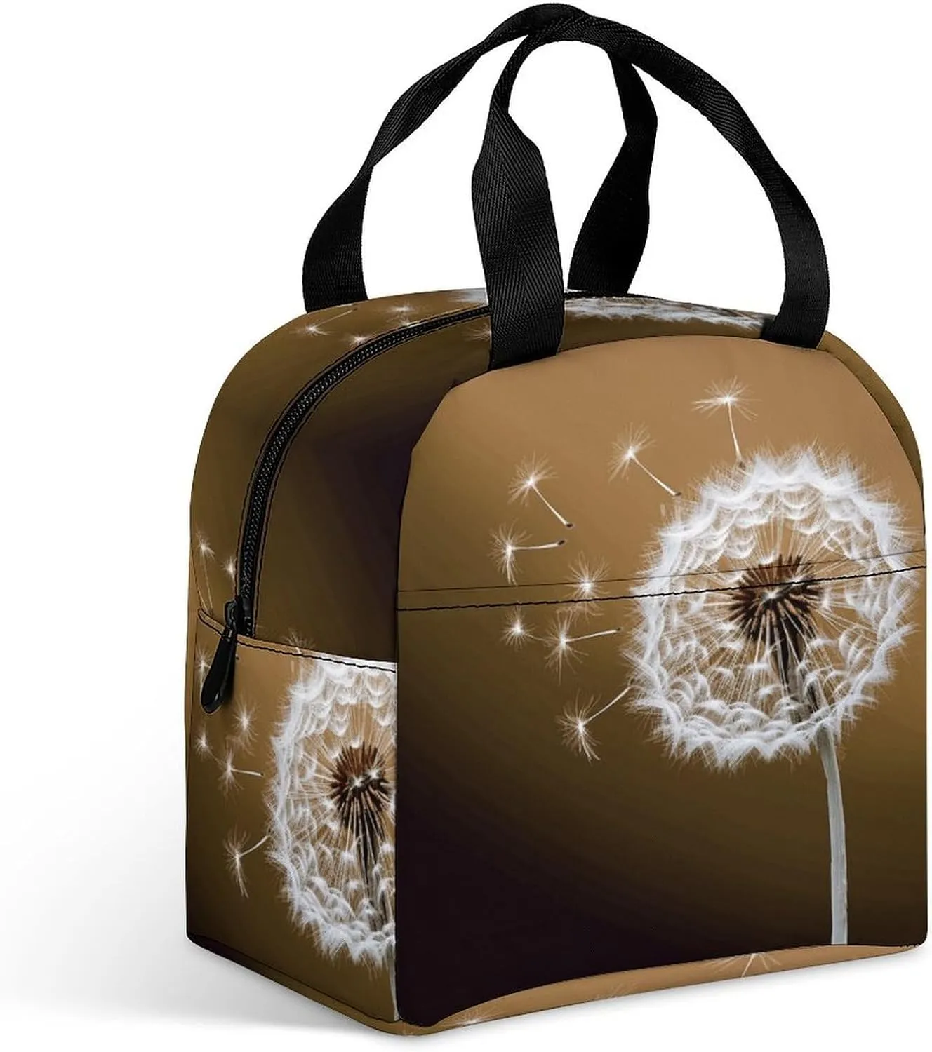 Insulated Lunch Bag,Blown Dandelion Blossom Print Lunch Tote Bag,leakproof Thermal Cooler Sack Food Handbags