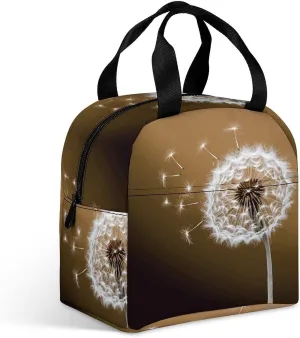 Insulated Lunch Bag,Blown Dandelion Blossom Print Lunch Tote Bag,leakproof Thermal Cooler Sack Food Handbags