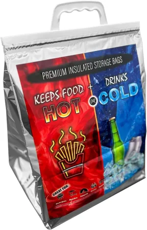 Insulated Picnic/Shopping Cooler Bags for Groceries, Camping, Hiking, Beach, Travel | Lightweight Soft Collapsible | Hot & Cold (Pack of 5, Medium)