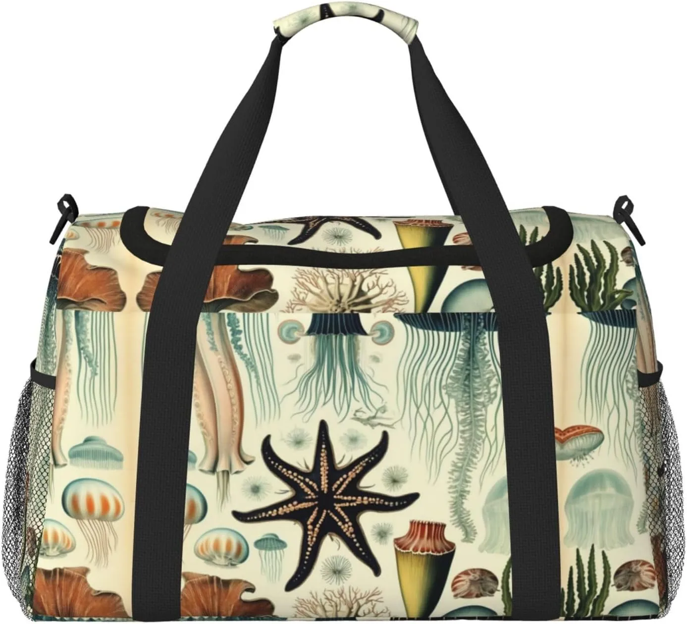 Jellyfish ocean print Weekender Overnight Carry On Bag Gym Luggage Bag Duffel Bag for Travel Women