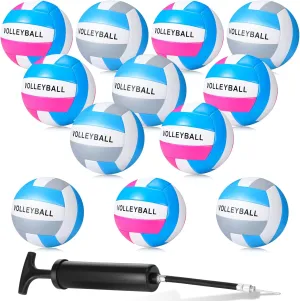 Jerify 12 Pcs Volleyball Official Size 5 Waterproof Soft Volleyball Kit Beach Volley Ball Pool Volley Balls for Beginner Teenager Adult Indoor Outdoor Beach Training Equipment