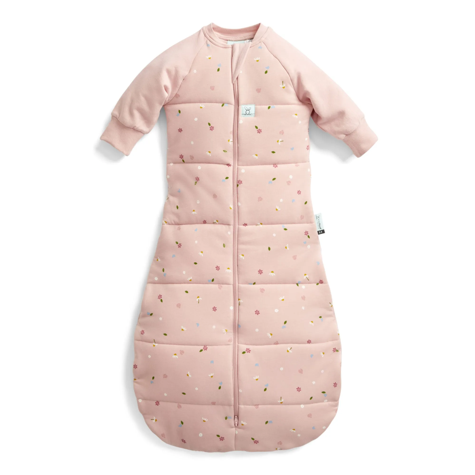 Jersey Sleeping Bag Sleeved, 2.5 tog, Daisies, 8-24 months