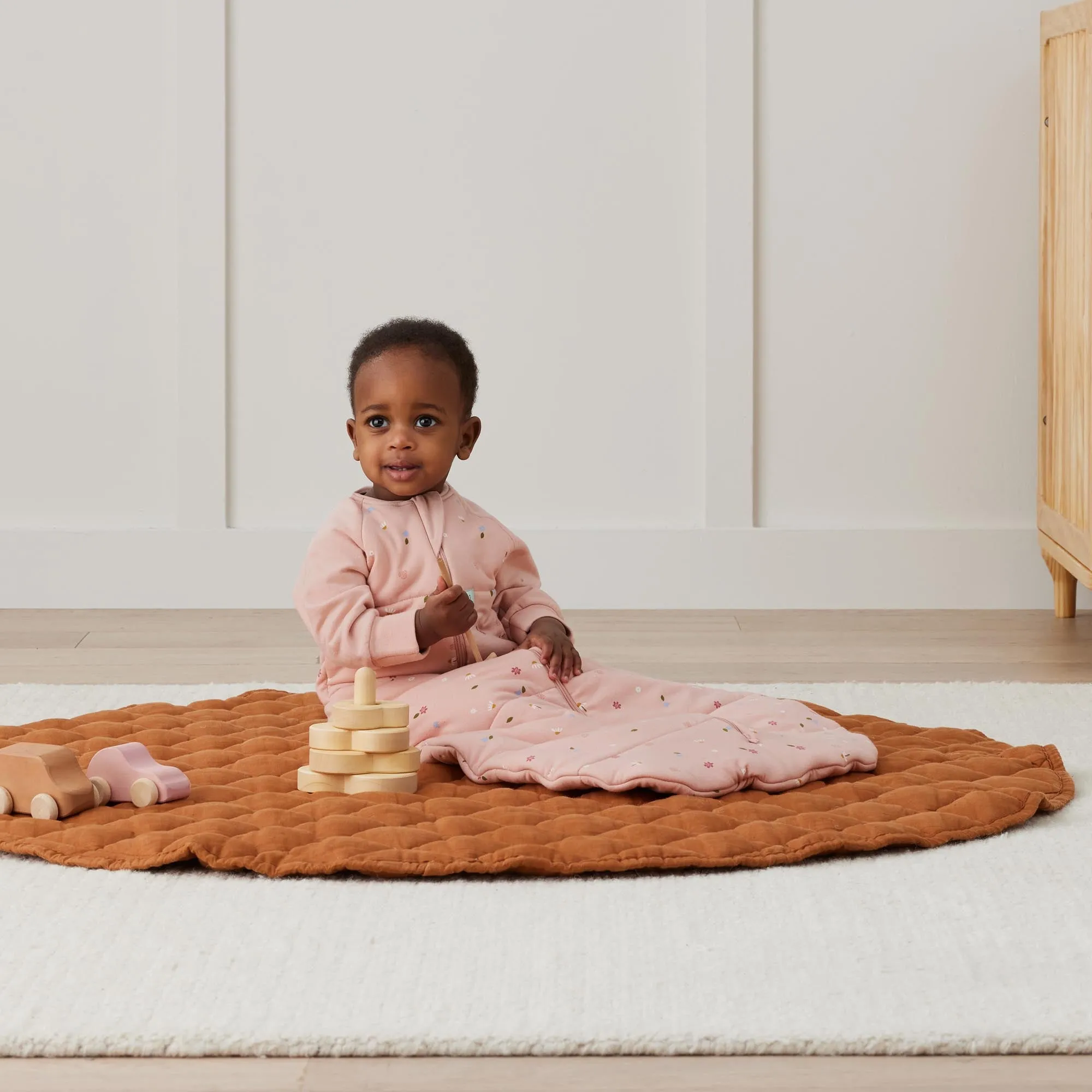 Jersey Sleeping Bag Sleeved, 2.5 tog, Daisies, 8-24 months