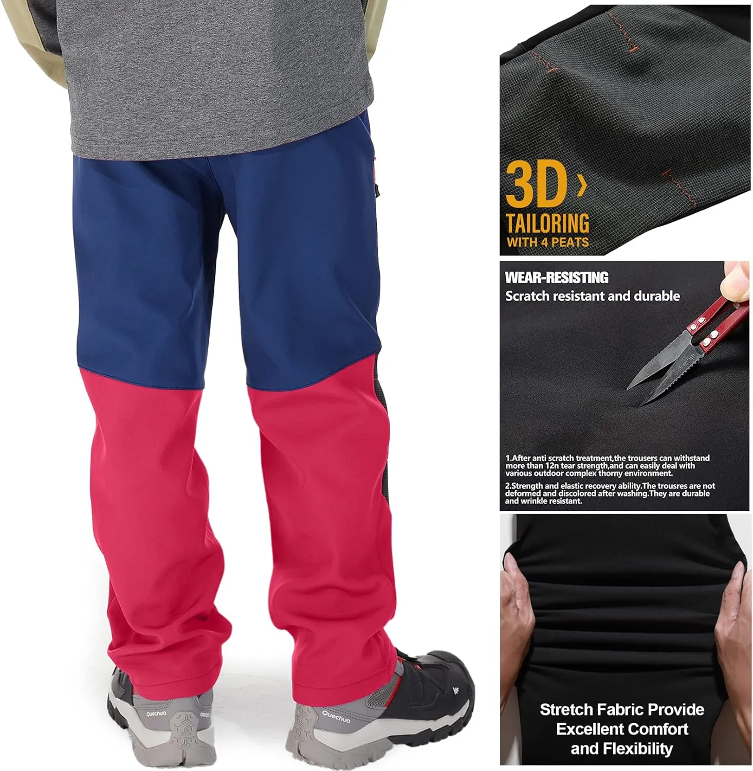 Jessie Kidden Kids Boys Girls Youth Waterproof Hiking Ski Snow Pants Elastic Waist Warm Insulated Pants